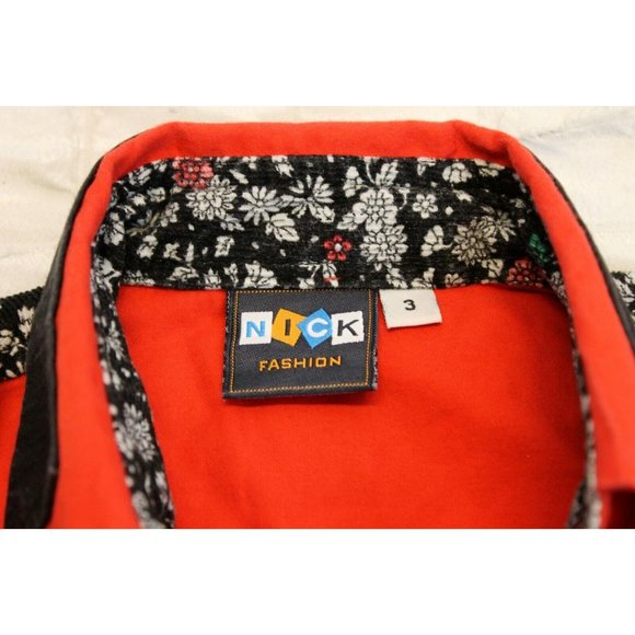 Nick Fashion Red Button Down Kreater Jeans Long Sleeve Shirt Sz 3 Sports Cars - Picture 8 of 8